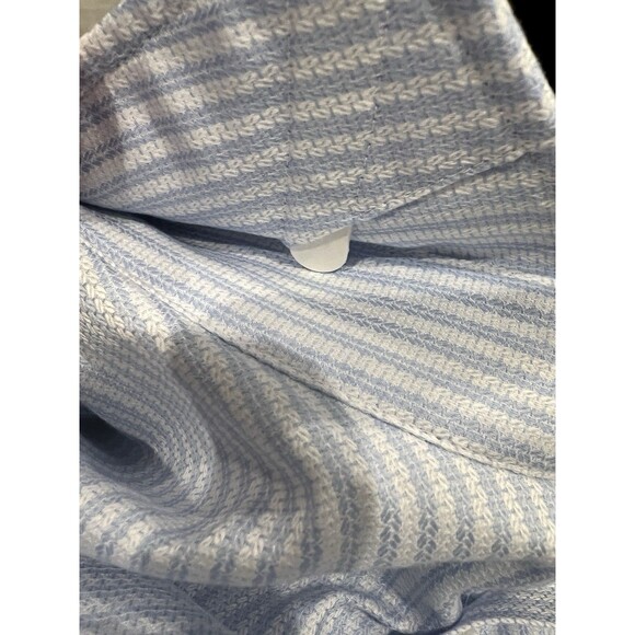 TED BAKER Size 16.5 White Blue Striped Cotton Flip Cuff Designer Slim Shirt - Picture 11 of 12